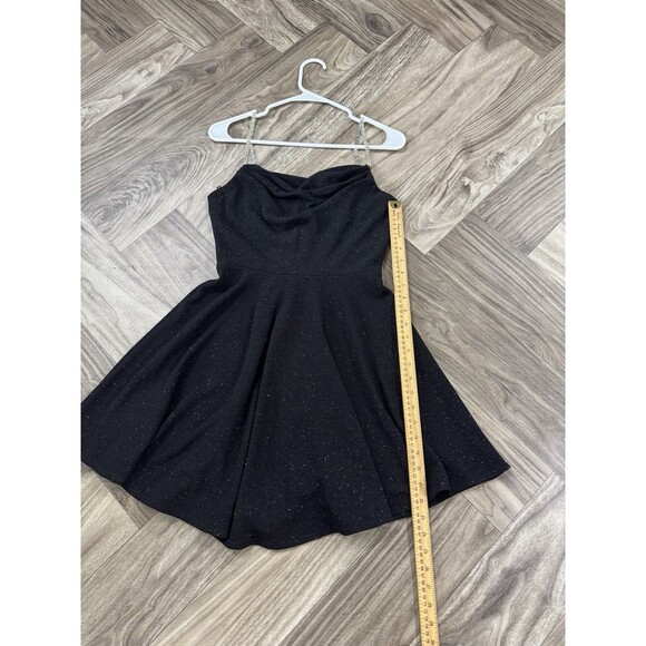 CITY Triangles Juniors 5 Draped Neckline Short Dress Black Glow - Picture 5 of 9